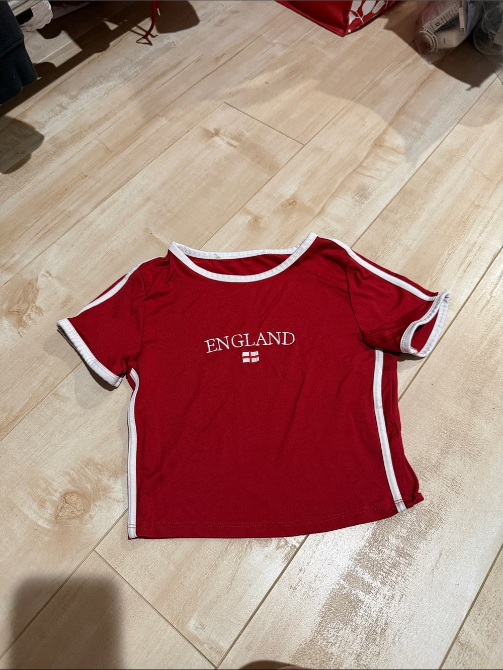 Red England crop top